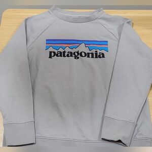 Patagonia JUNIOR Light Gray Crewneck sweatshirt organic cotton